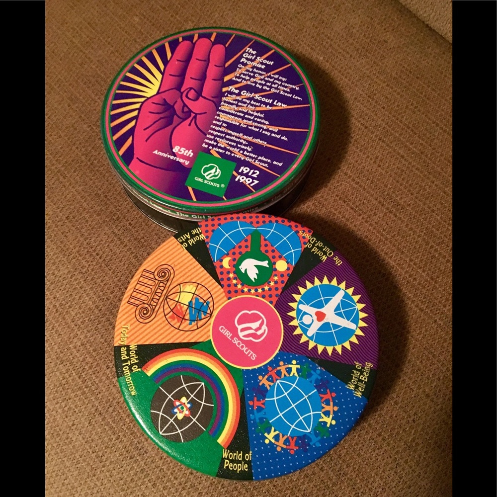 SOLD!!Girl Scout Vintage tins. 85th Anniversary.